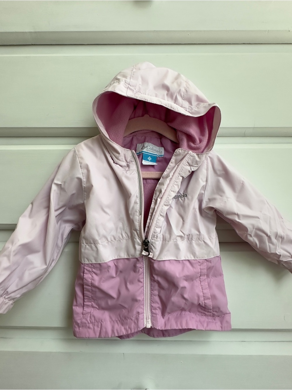 Columbia Rain-Zilla Fleece Lined Waterproof Rain Jacket Pink 2T